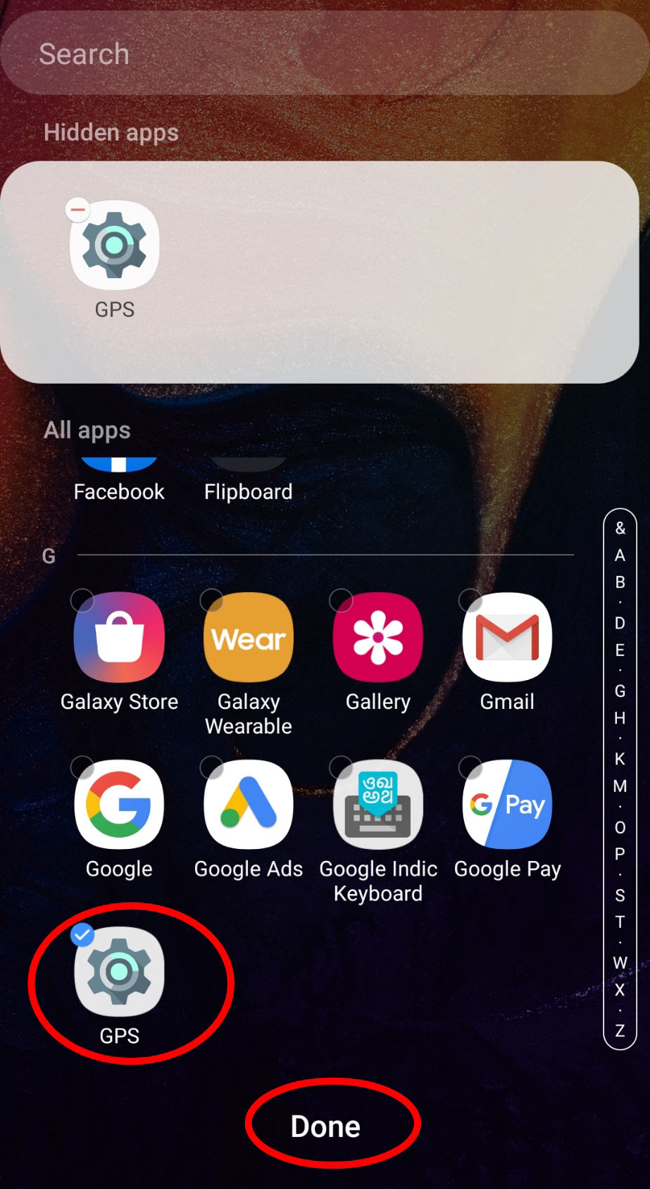 android hide icons